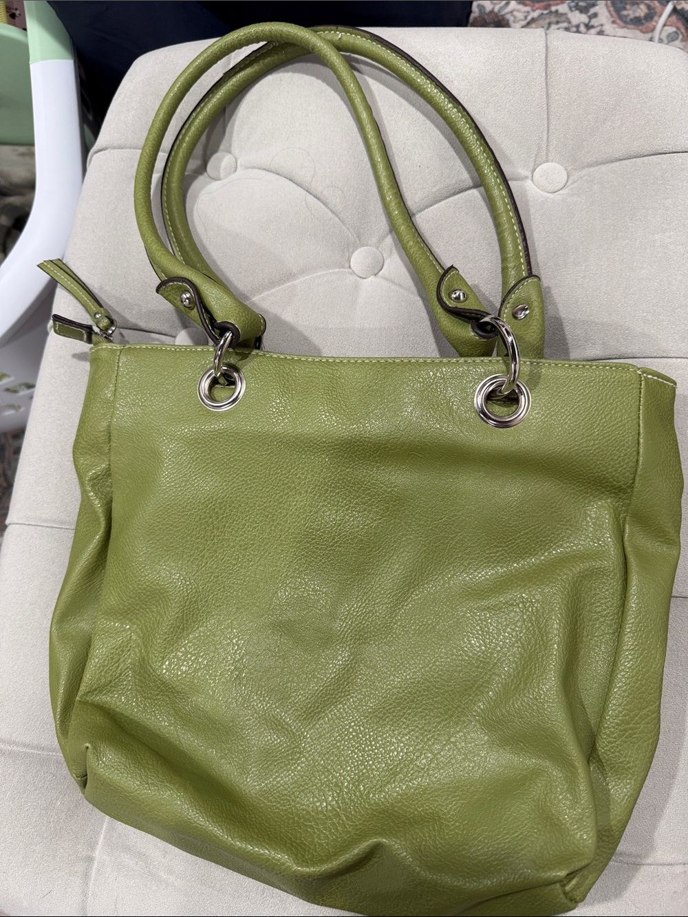 Rosetti Olive Green faux Pebbled Leather Shoulder Bag - Picture 4 of 5